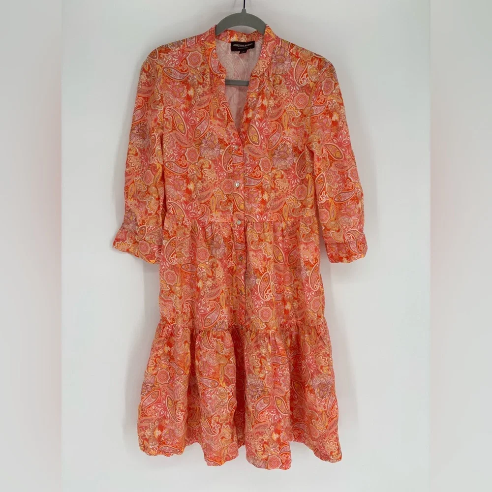 Johnstone & Murphy Paisley Print Button Shirt Dress